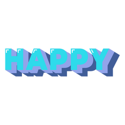 Happy glossy quote color PNG Design
