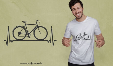 Herzschlag-Fahrrad-T-Shirt-Design
