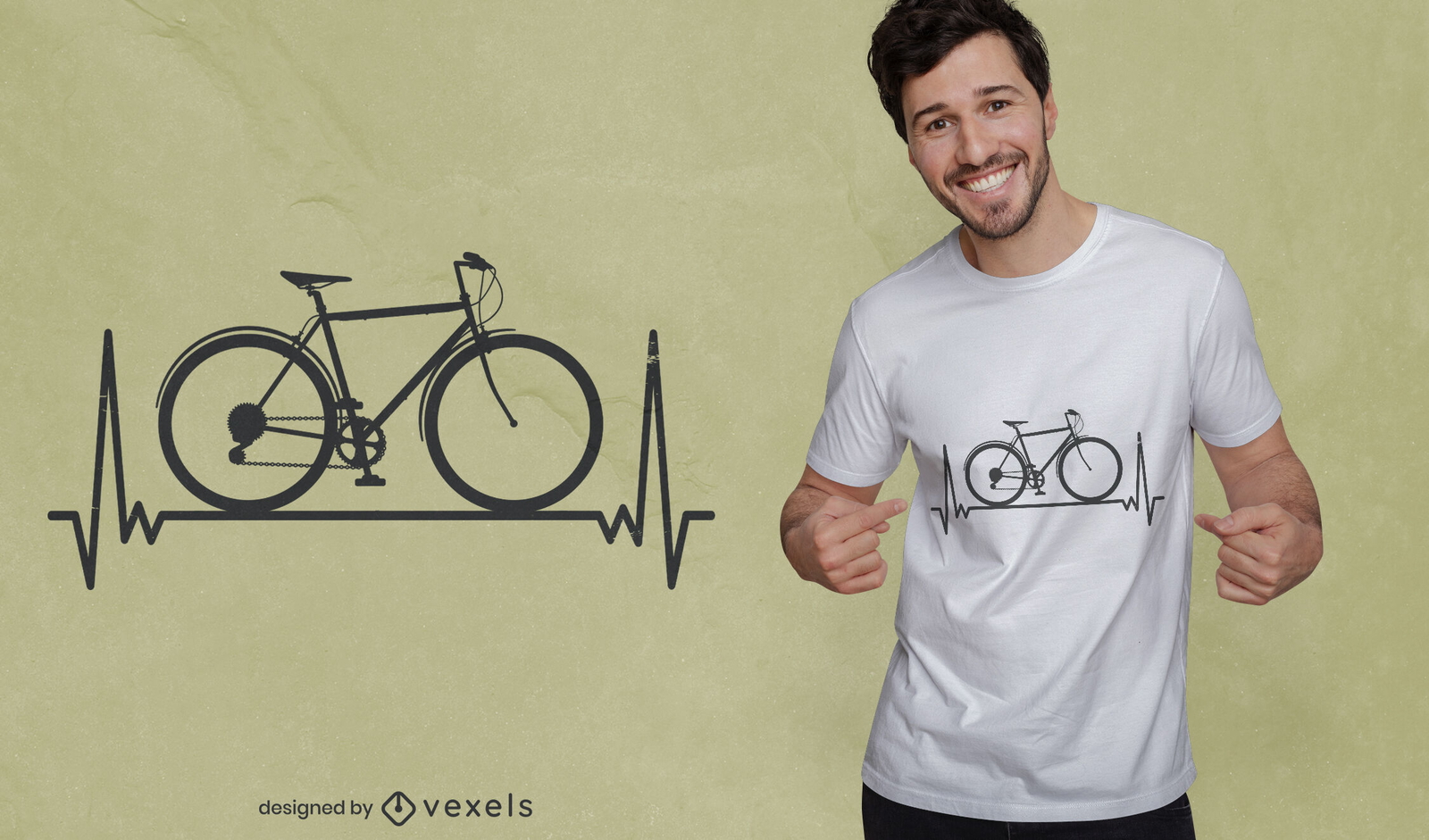 Diseño de camiseta de bicicleta Heartbeat