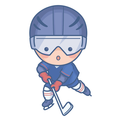 Cute Ice Hockey Player PNG Design