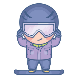Cute Snowboarding Character PNG Design