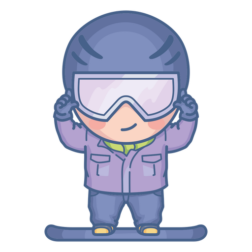 Cute Snowboarding Character PNG Design