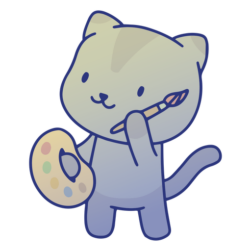 Cat artistic character PNG Design