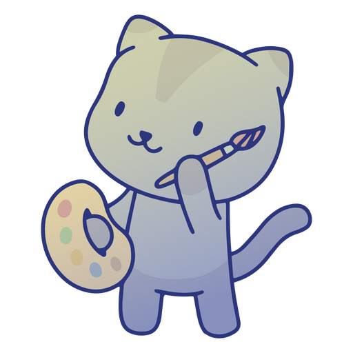 Personagem artístico de gato Desenho PNG