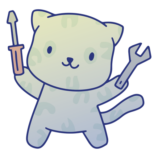 Cat mechanic character PNG Design