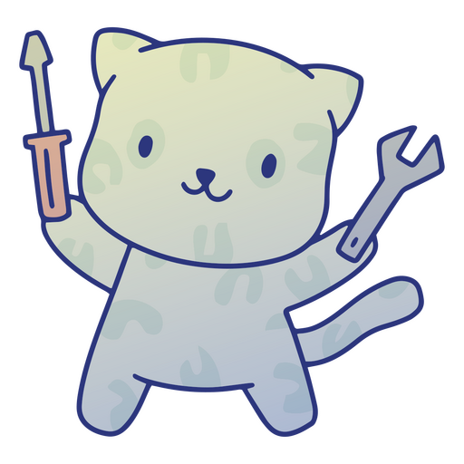 Personagem de mecânico de gato Desenho PNG