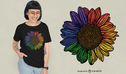 Sunflower in pride colors t-shirt design