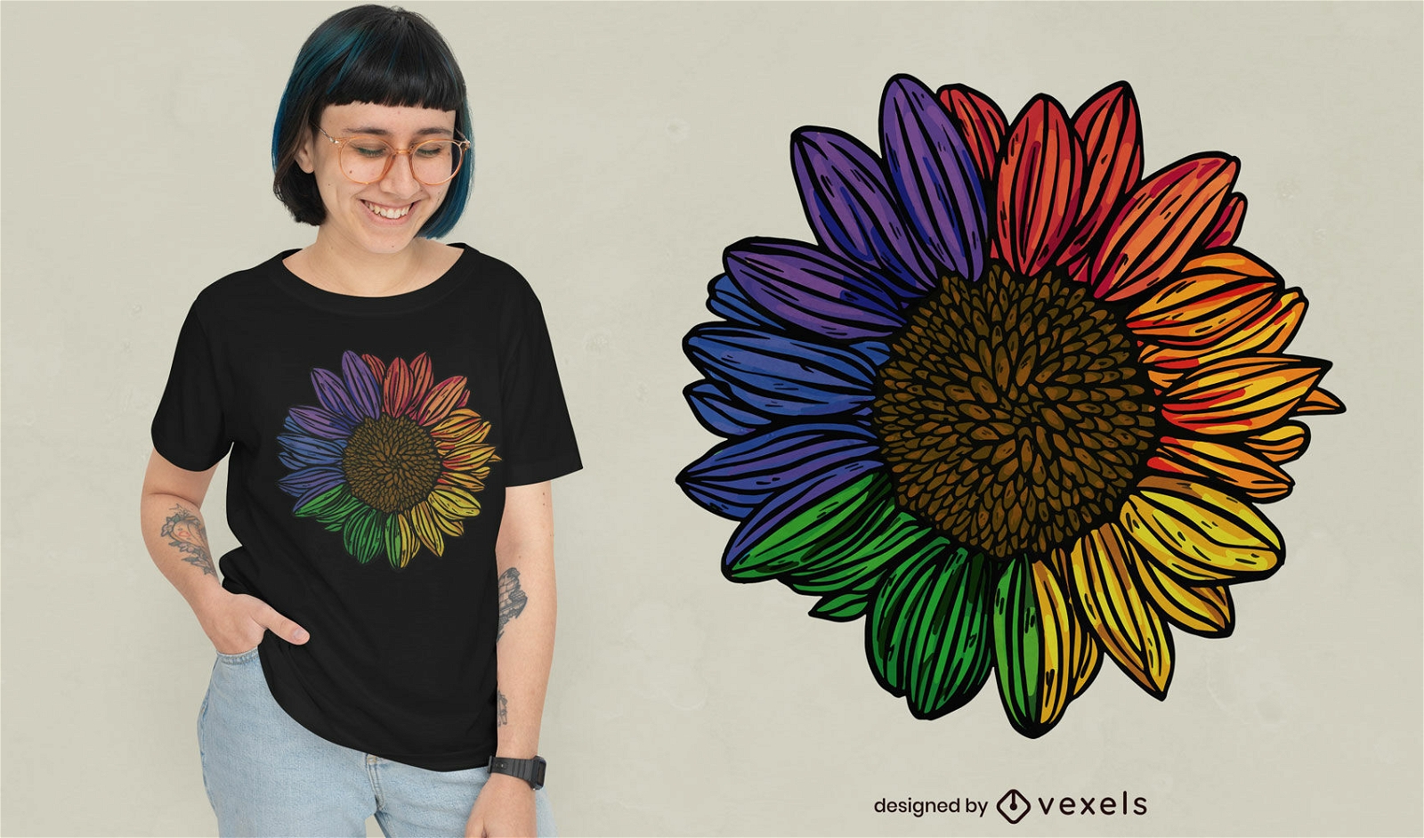 Sonnenblume im Stolz f?rbt T-Shirt-Design