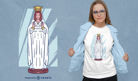 Mulher religiosa em design de t-shirt de vestido branco