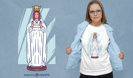Religious woman in white dress t-shirt design