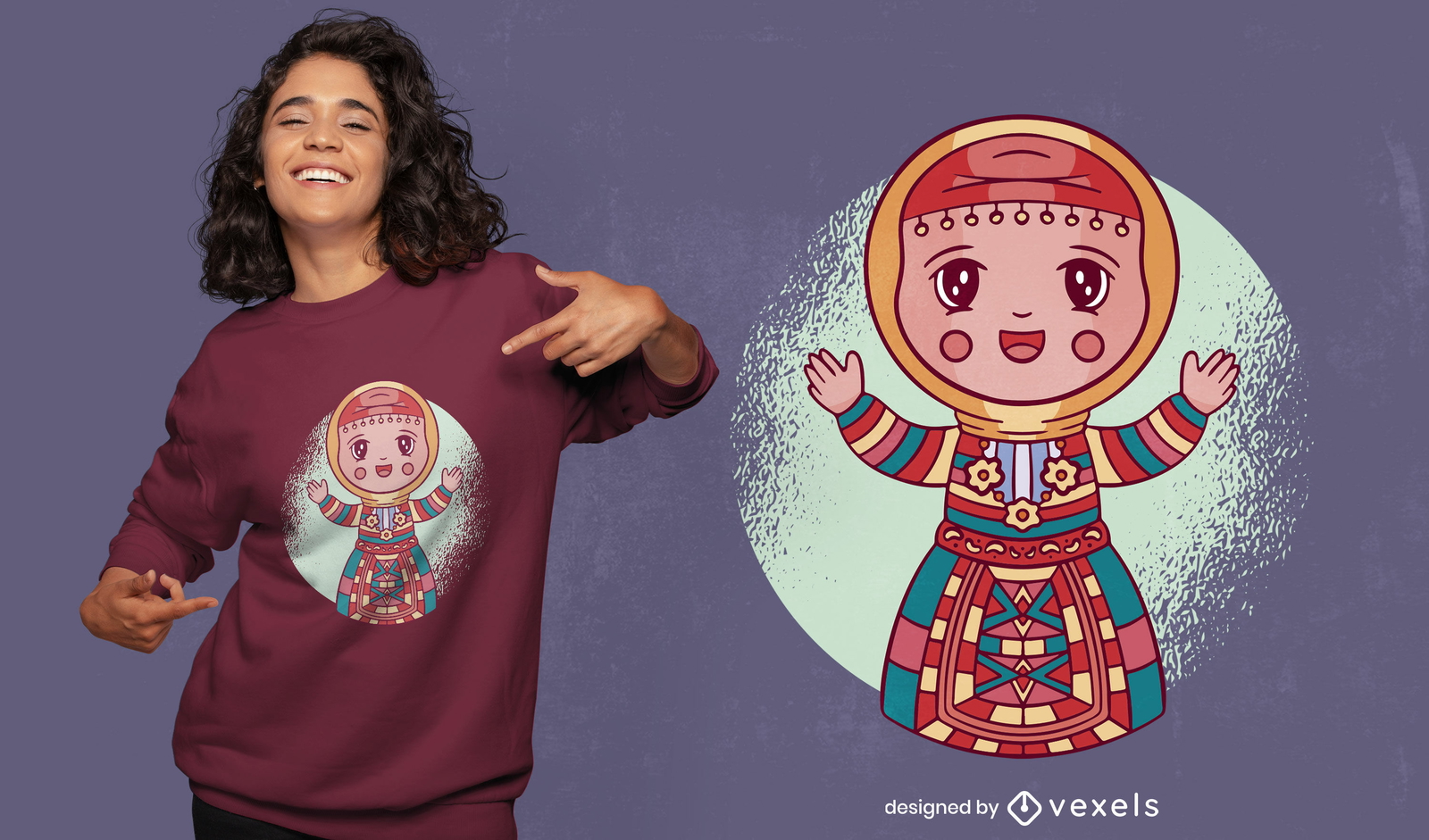 Diseño de camiseta de dibujos animados de niña armenia