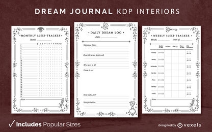 Plantilla de diseño de diario de sueños místicos KDP