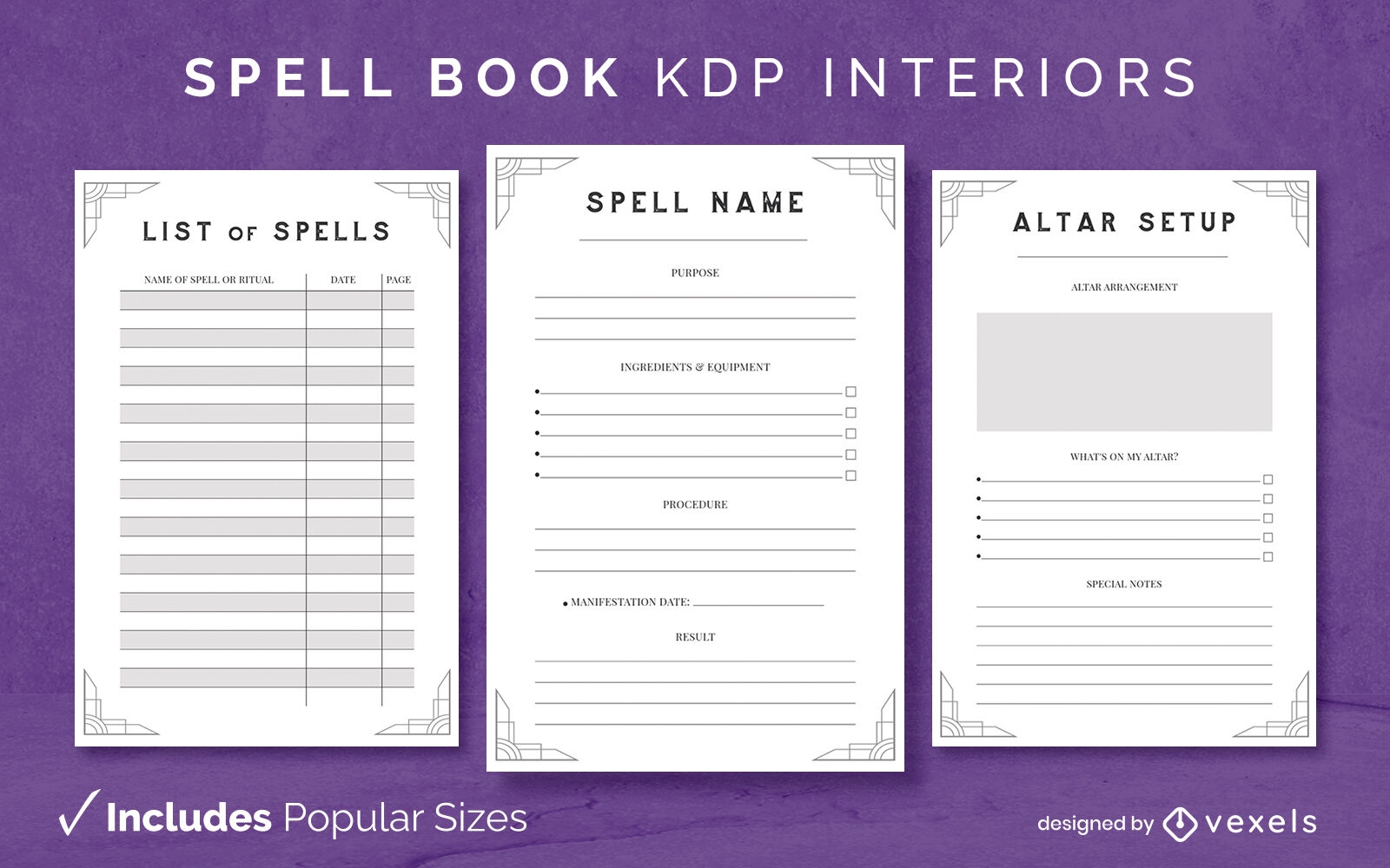 Simple spell book KDP interior design