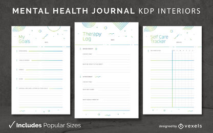 Geometric mental health Journal Design Template KDP