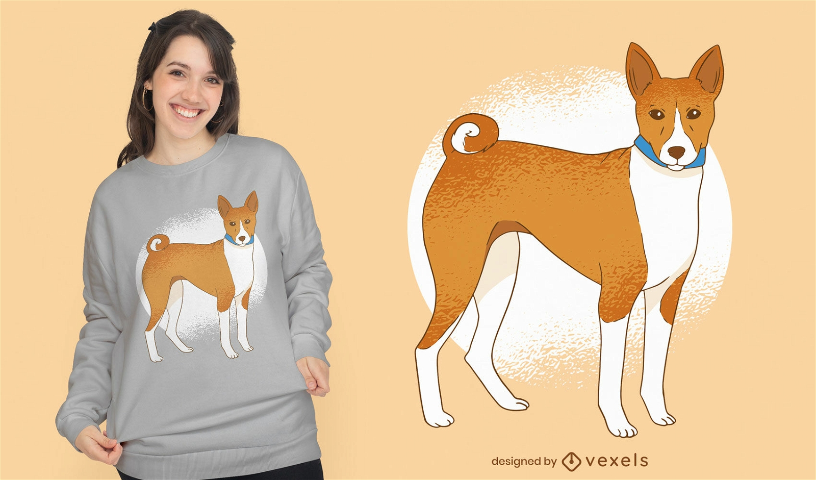 Basenji dog breed animal t-shirt design