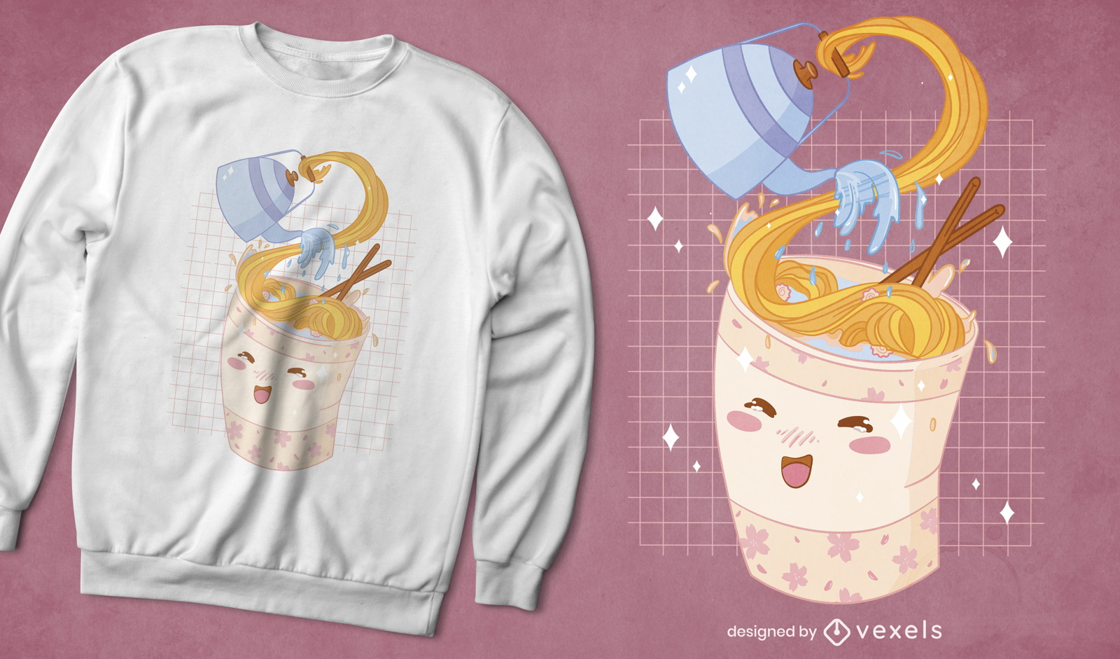 Ramen Essen kawaii T-Shirt Design