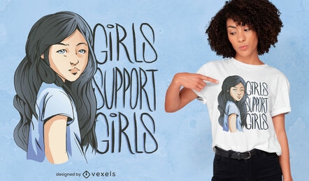 Diseño de camiseta de cita de feminismo de niña.