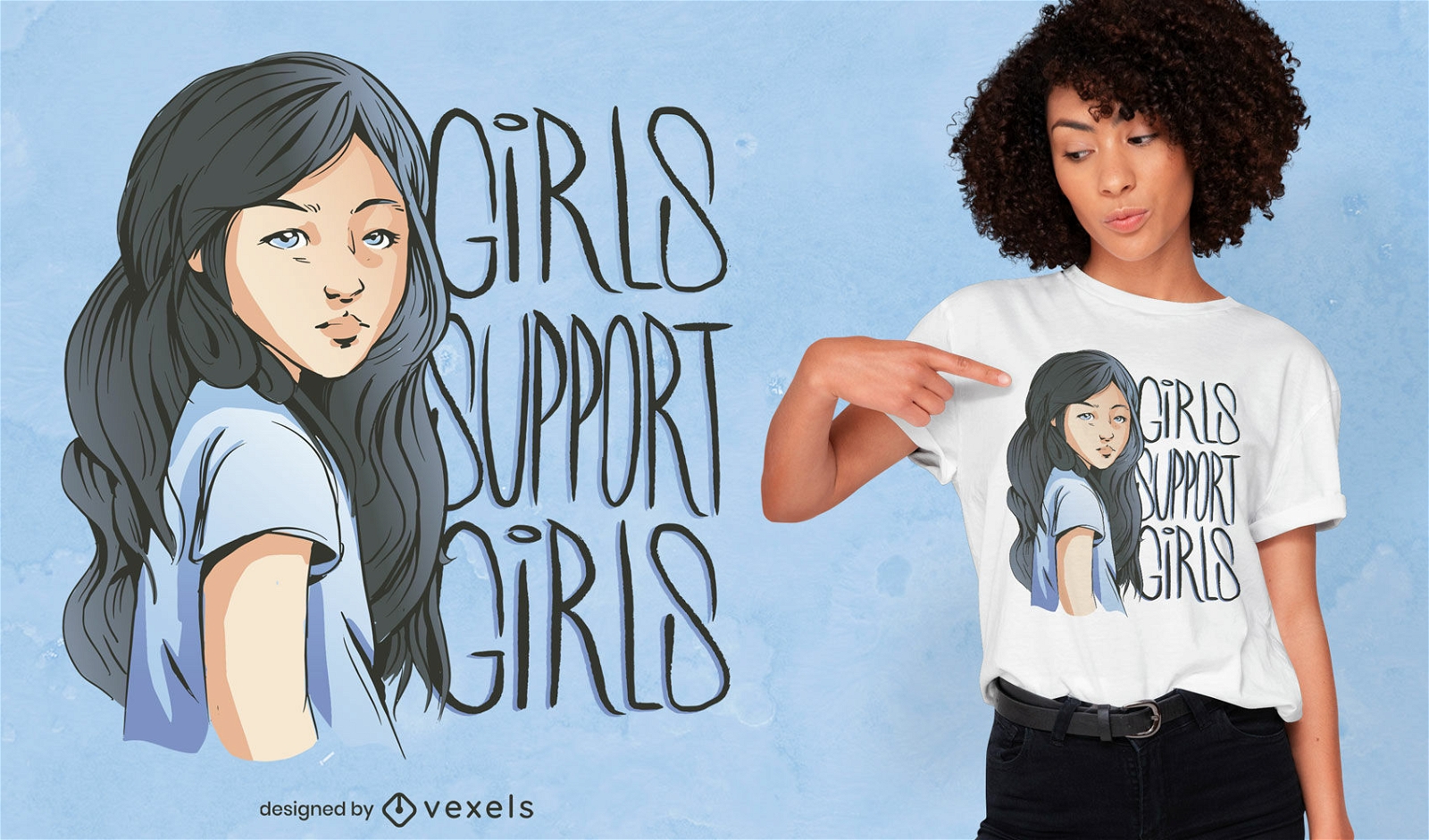 Design de camiseta de citação de feminismo jovem