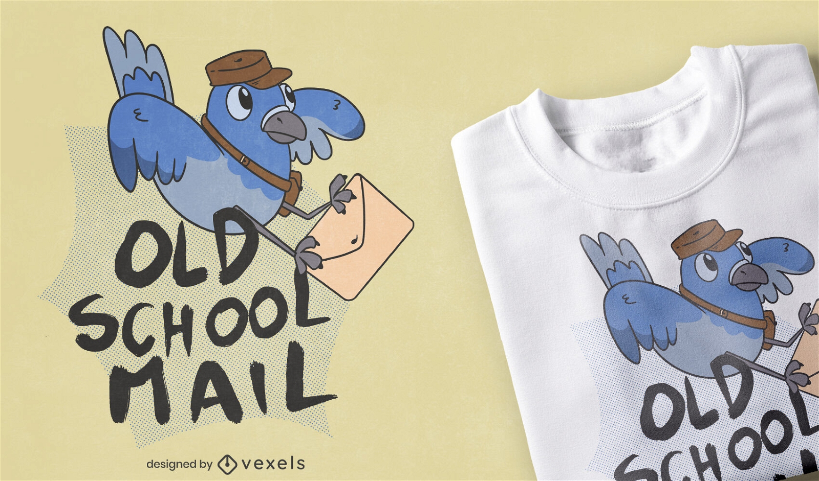 Design de t-shirt de correio animal p?ssaro pombo