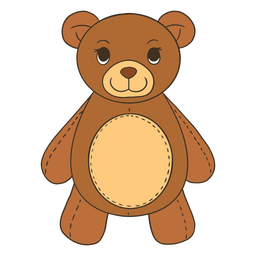 Plush bear animal color stroke PNG Design