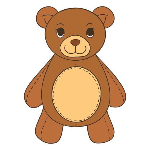Plush bear animal color stroke
