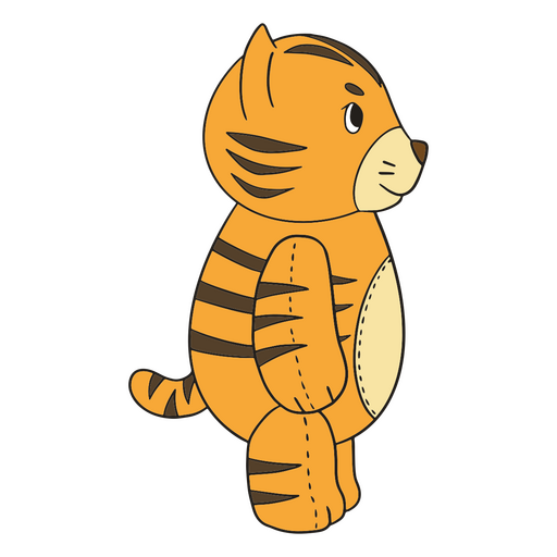 Side plush tiger animal color stroke