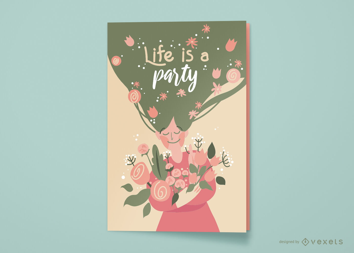 Spring floral greeting card design