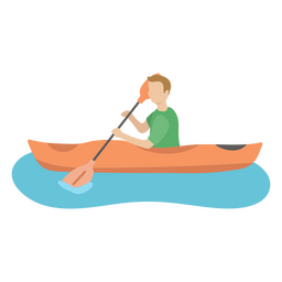 Kayak flat boy sailing PNG Design