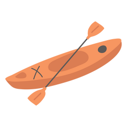 Barco plano kayak Diseño PNG