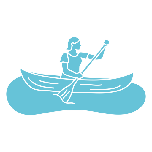 Kayak cut out woman sailing