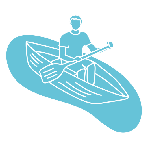 Kayak cortado chico navegando Diseño PNG