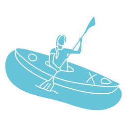 Kayak cut out girl sailing PNG Design Transparent PNG
