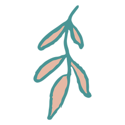 Garabato de hojas rosadas Diseño PNG