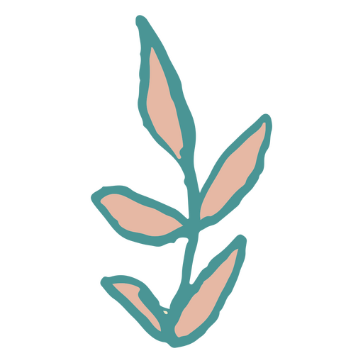 Cute doodle leaves pink PNG Design