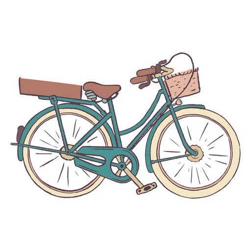 Bicicleta plana vintage Diseño PNG