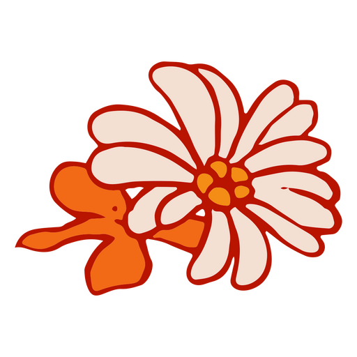 flor de margarida laranja Desenho PNG