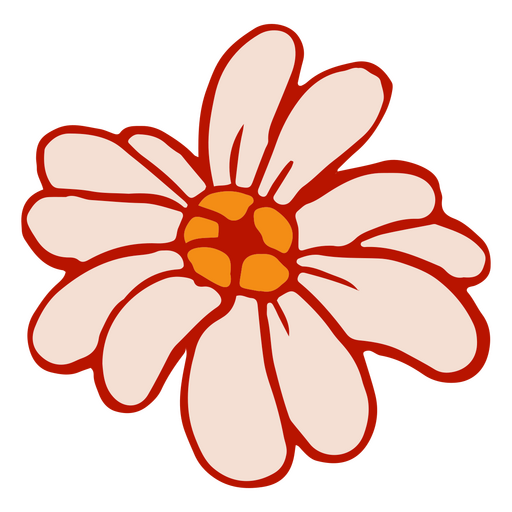 Daisy with red outline PNG Design