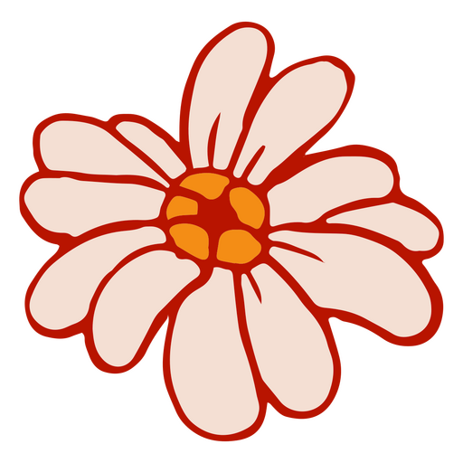 Gänseblümchen mit rotem Umriss PNG-Design