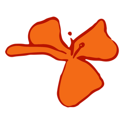 Orange tropical flower PNG Design