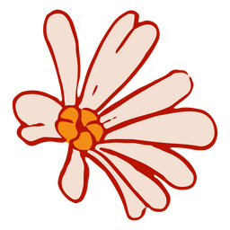 Flor de margarida com contorno vermelho Desenho PNG Transparent PNG