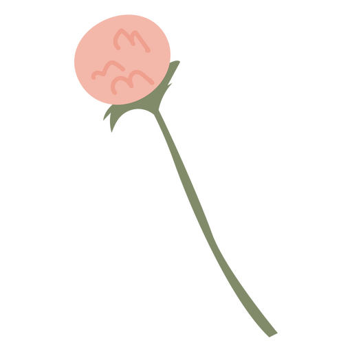 Flor plana rosa dente-de-leão Desenho PNG