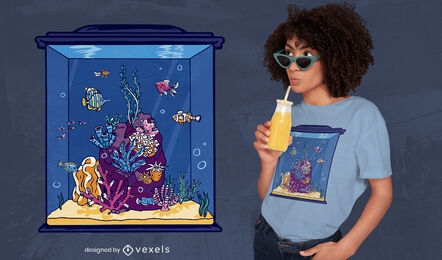 Aquarium fishes t-shirt design