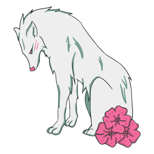 Flower nature wolf PNG Design