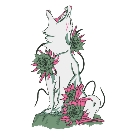 Lobo místico de la naturaleza Diseño PNG