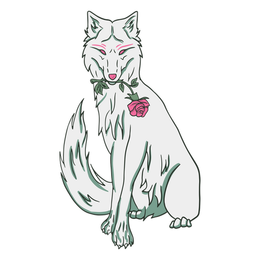 Mystic white wolf PNG Design