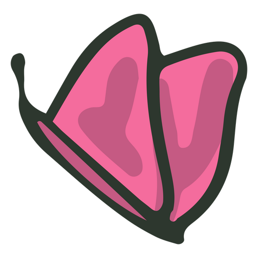 Traço de cor de borboleta rosa Desenho PNG