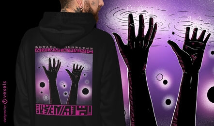 Cosmic hands fantasy t-shirt design