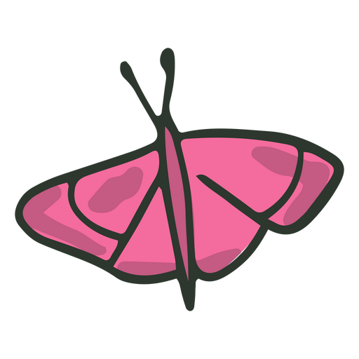 Curso de cor de borboleta rosa voando Desenho PNG