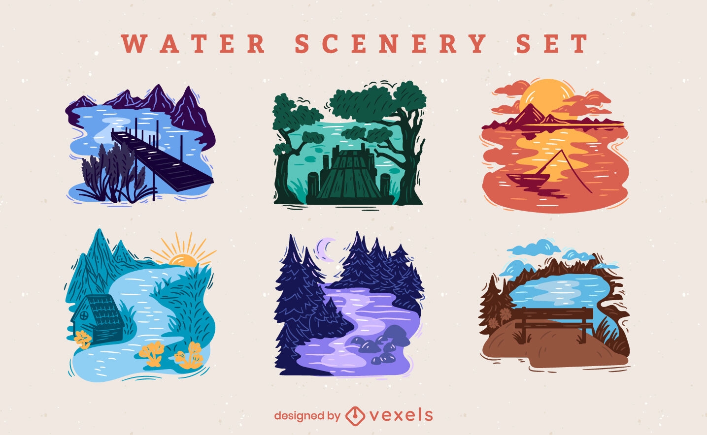 Water scenery set design