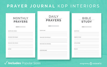 Diseño de diario de oración simple Modelo KDP